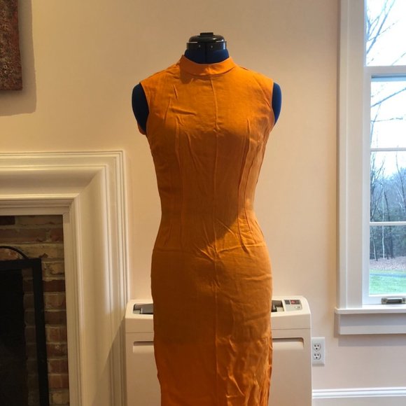 orange wiggle dress Vintage Orange Wiggle Dress